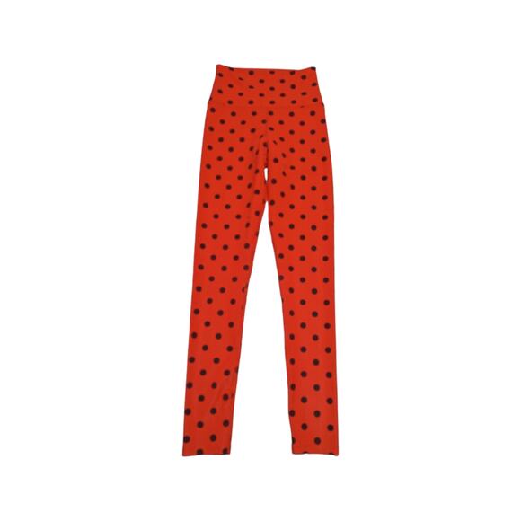 Beach Riot Ayla Polka Dot Leggings Red Ribbed Womens X-Small Activewear Workout - Picture 2 of 5